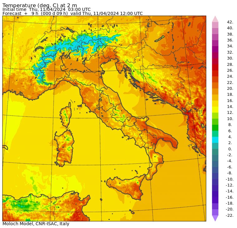 temperature massime 11 aprile