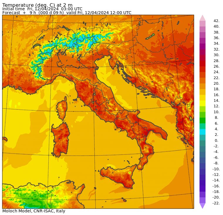temperature massime 12 aprile