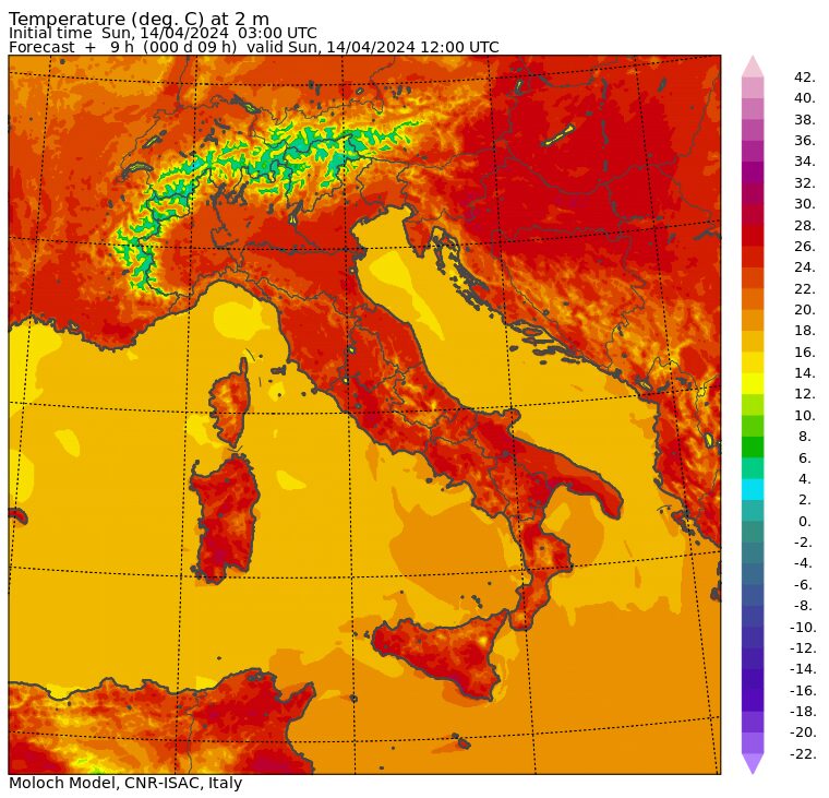 temperature massime 14 aprile