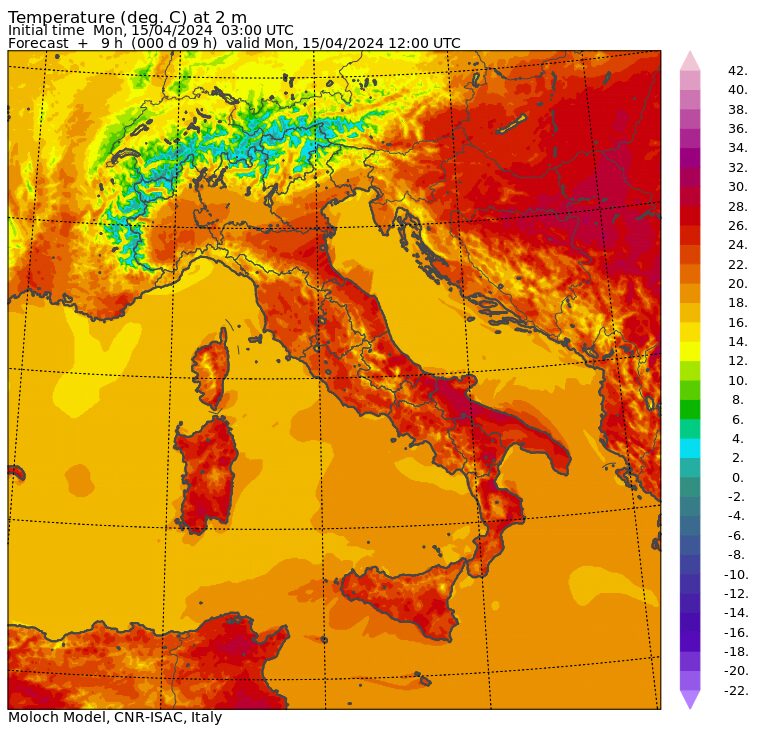 temperature massime 15 aprile