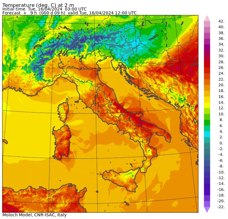 temperature massime 16 aprile