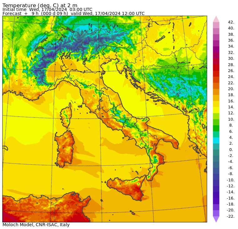 temperature massime 17 aprile