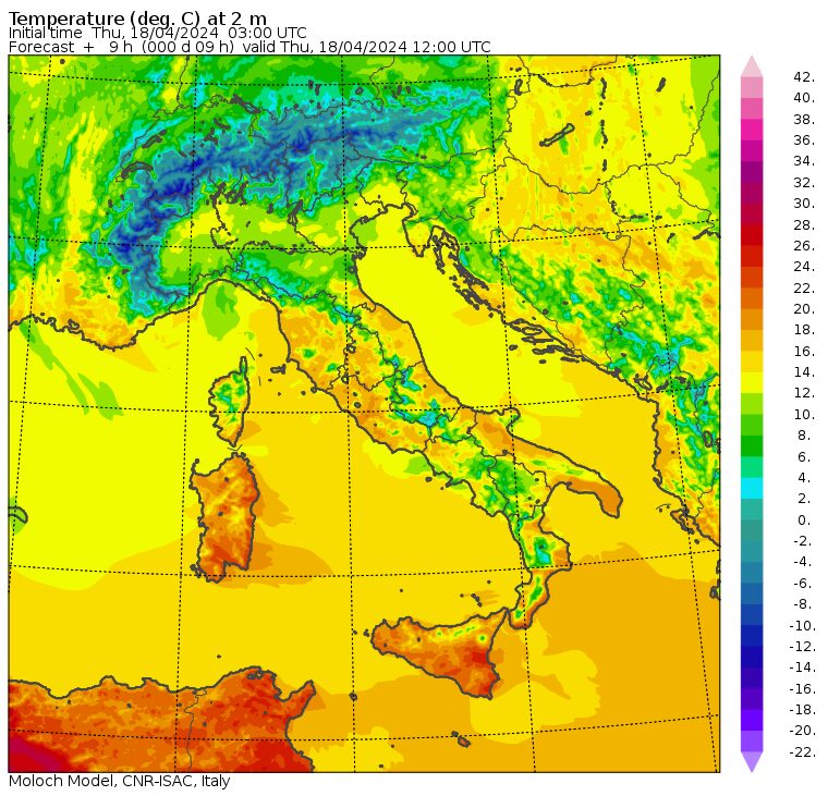 temperature massime 18 aprile