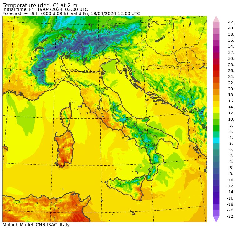temperature massime 19 aprile