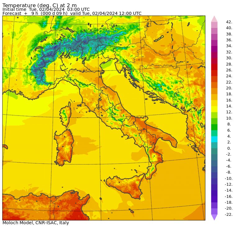 temperature massime 2 aprile