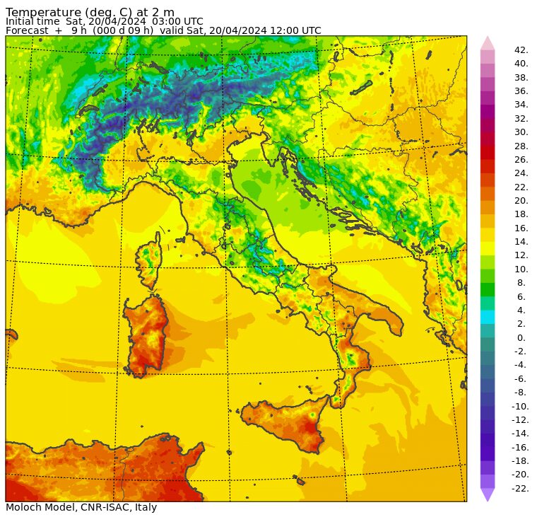 temperature massime 20 aprile