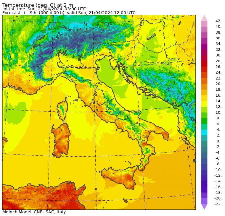 temperature massime 21 aprile