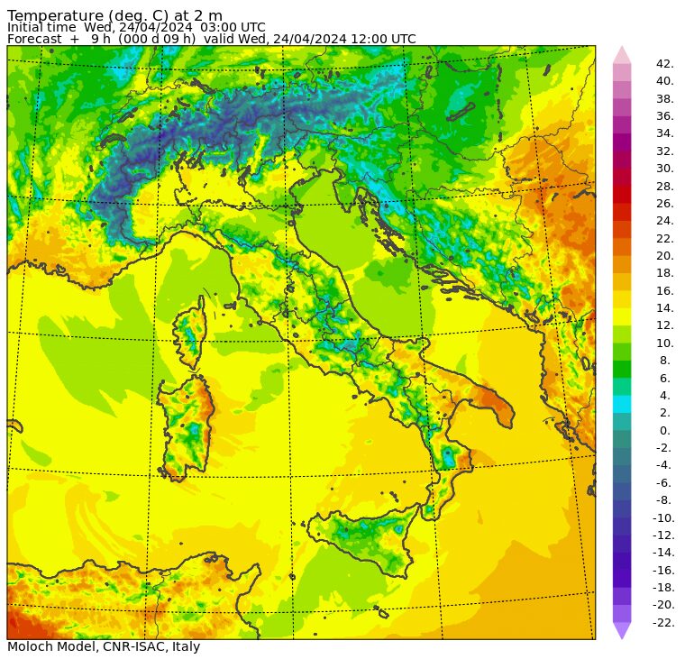 temperature massime 24 aprile