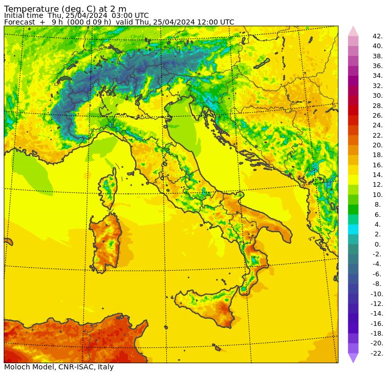 temperature massime 25 aprile