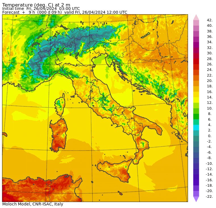 temperature massime 26 aprile