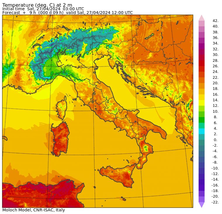 temperature massime 27 aprile