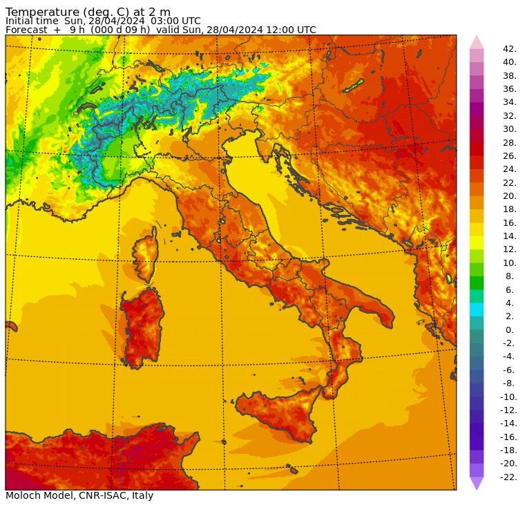 temperature massime 28 aprile