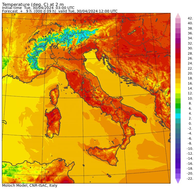 temperature massime 30 aprile