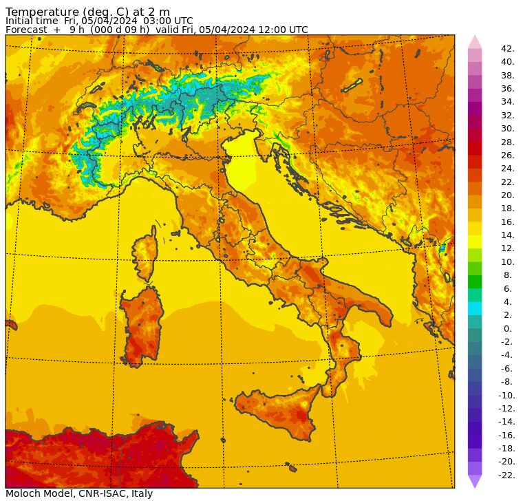 temperature massime 5 aprile