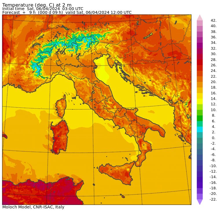 temperature massime 6 aprile