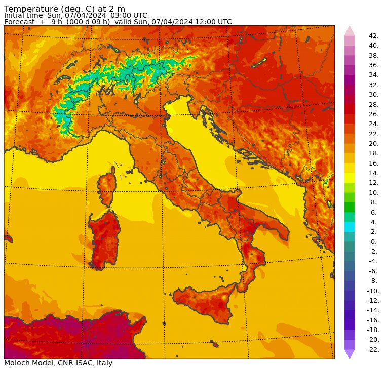 temperature massime 7 aprile