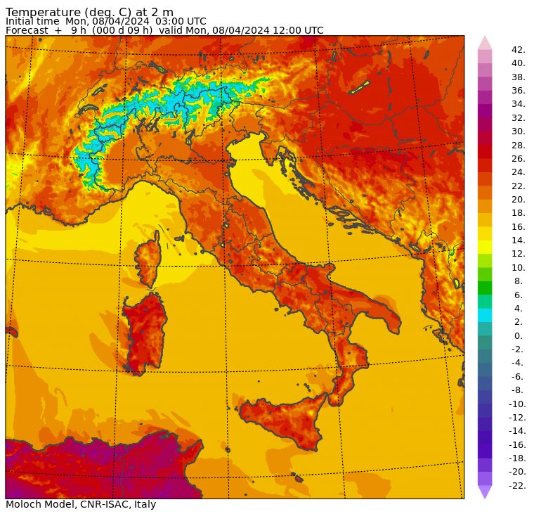 temperature massime 8 aprile