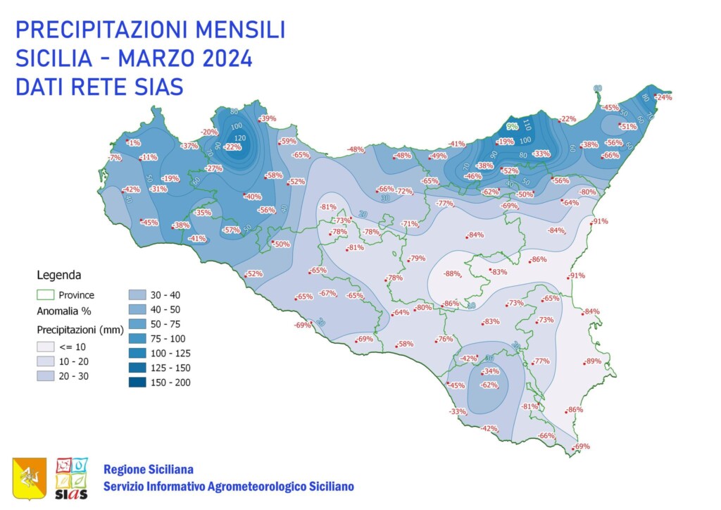 temperature precipitazioni sicilia marzo sias