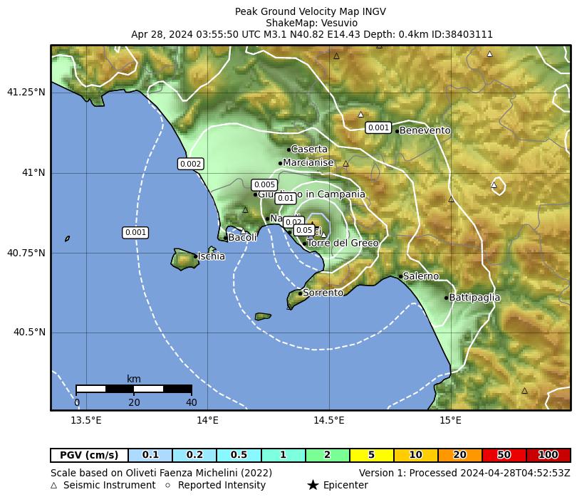 terremoto vesuvio napoli oggi