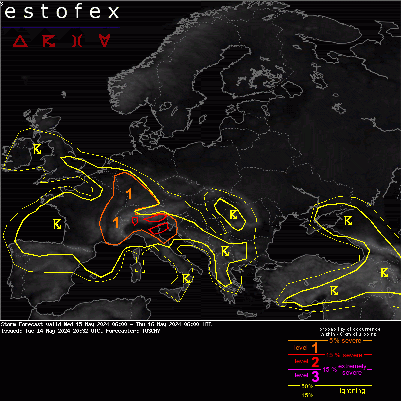 allerta meteo estofex oggi domani