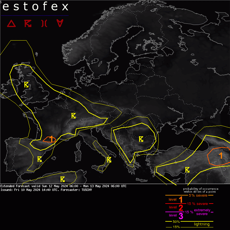 allerta meteo estofex oggi domani