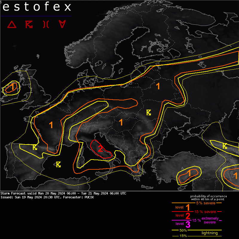 allerta meteo estofex oggi