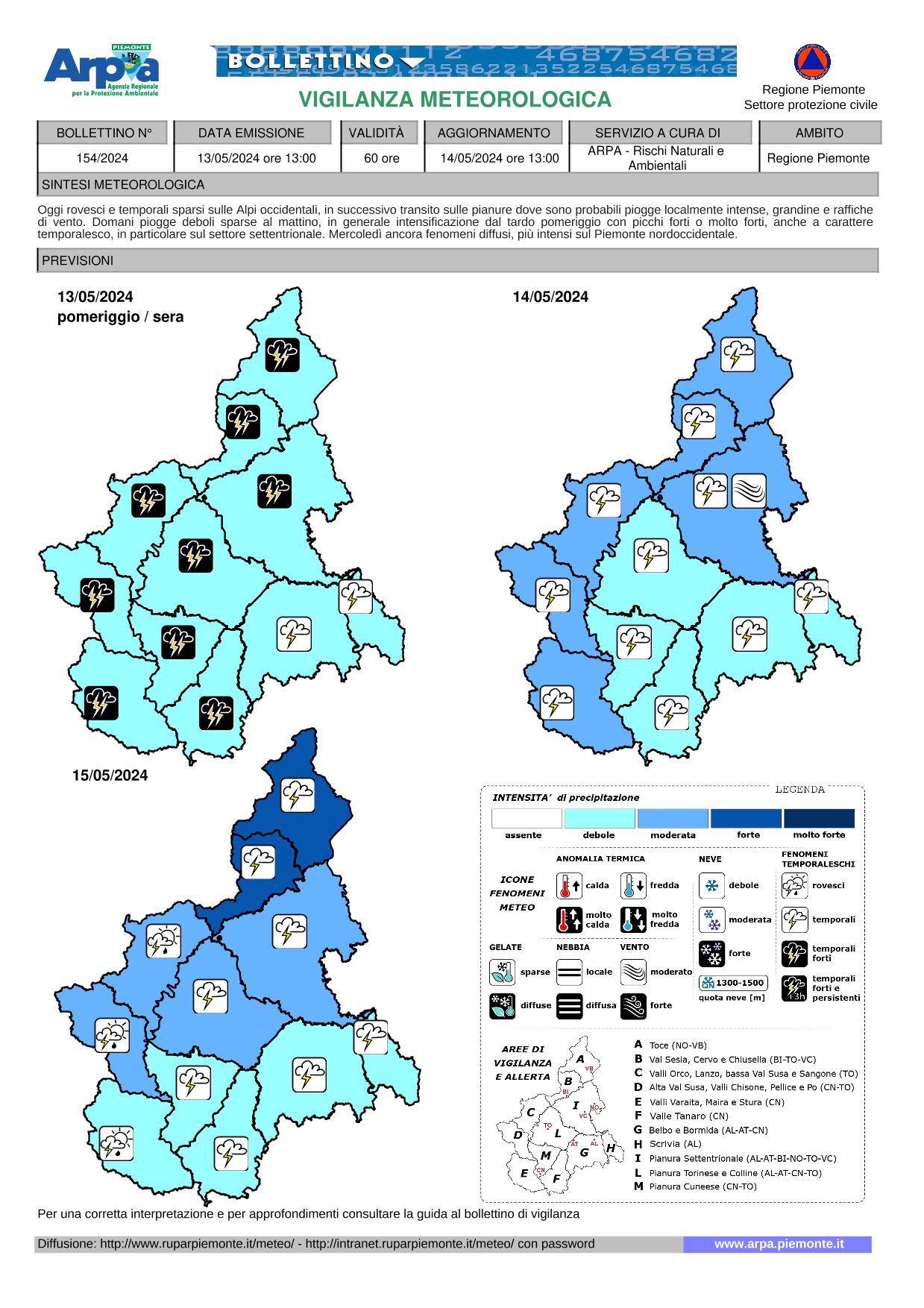 allerta meteo piemonte 13 14 maggio