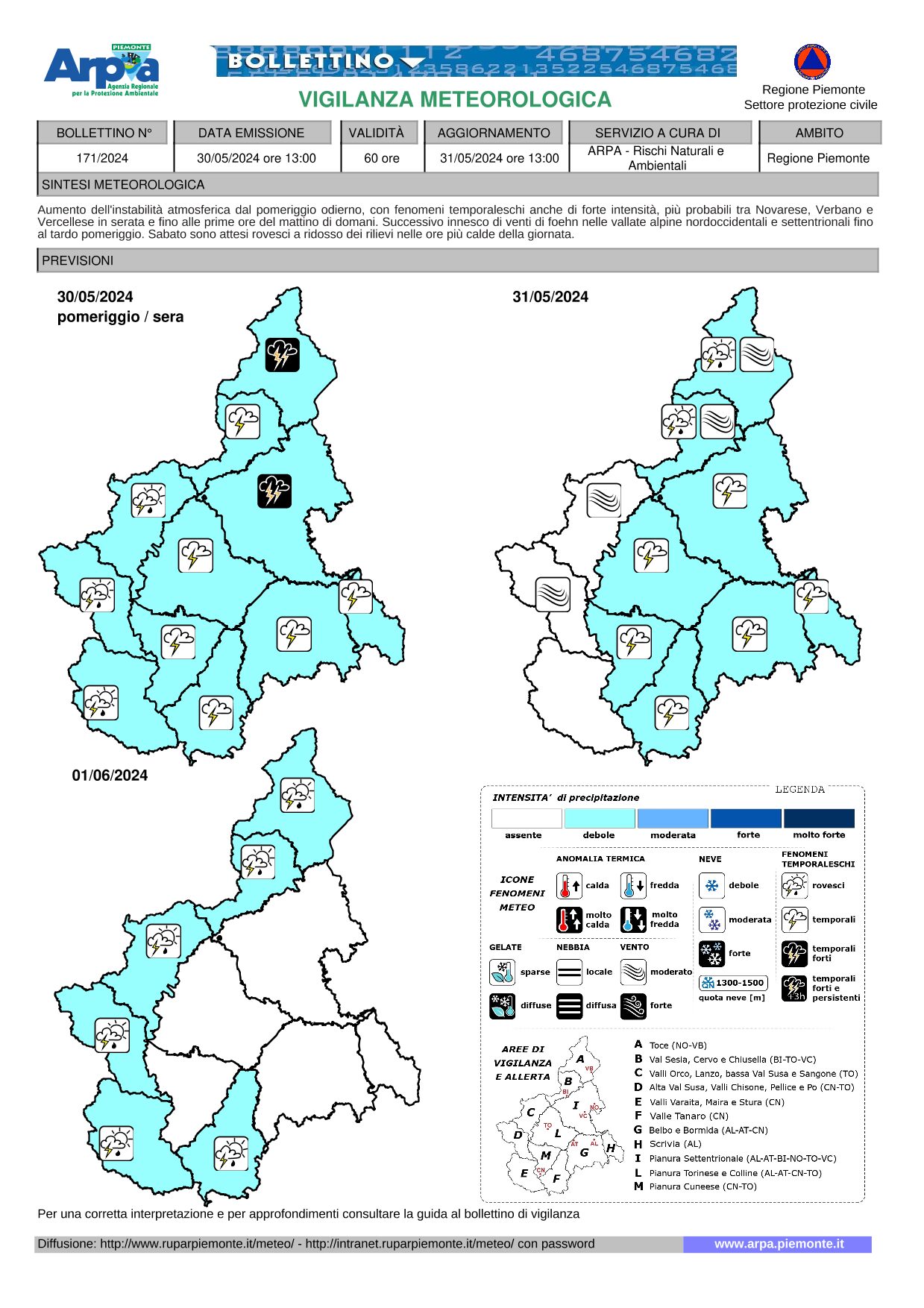 allerta meteo piemonte 30 maggio