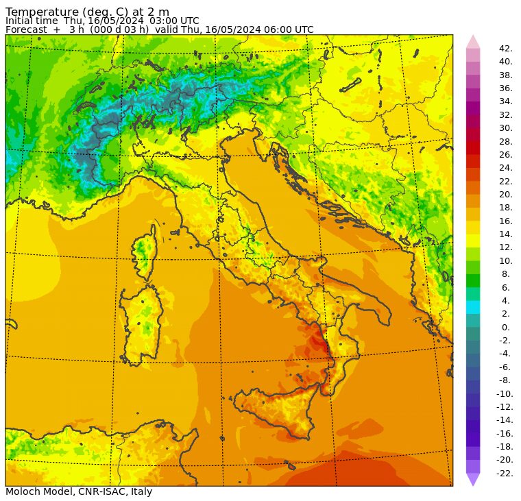 temperature minime oggi 16 maggio