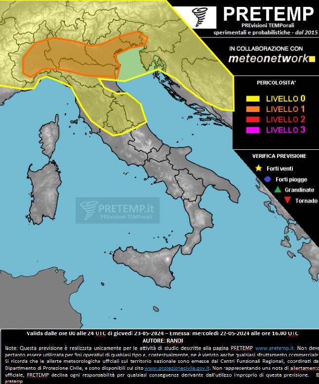 outlook temporali pretemo 23 maggio