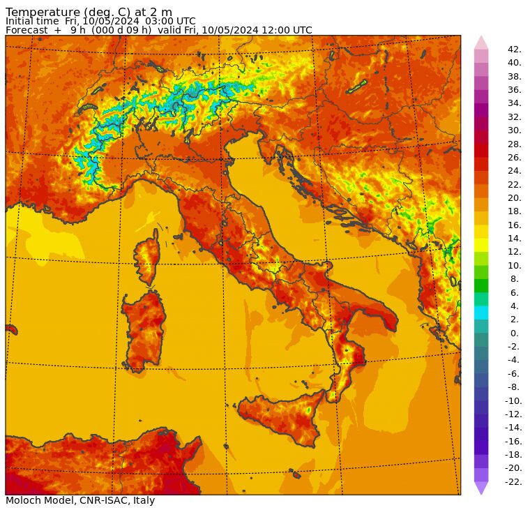 temperature massime 10 maggio