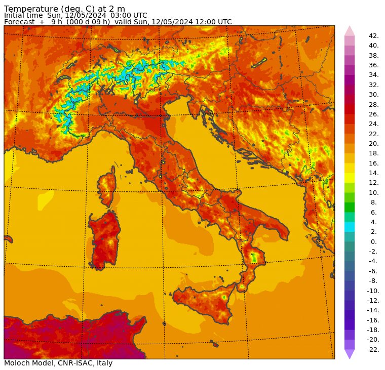 temperature massime 12 maggio