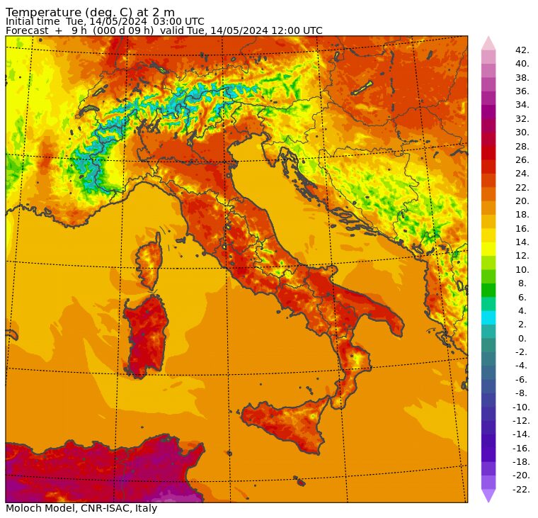 temperature massime 14 maggio