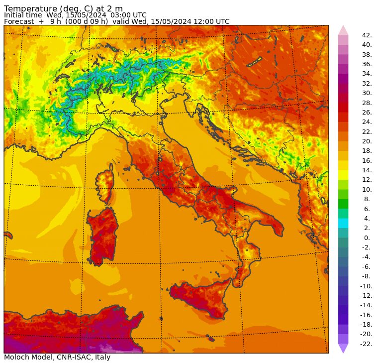 temperature massime 15 maggio