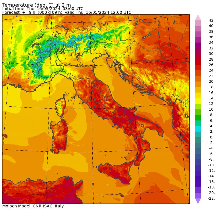 temperature massime 16 maggio