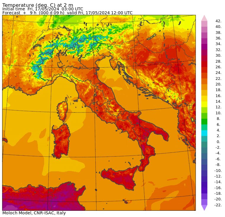 temperature massime 17 maggio