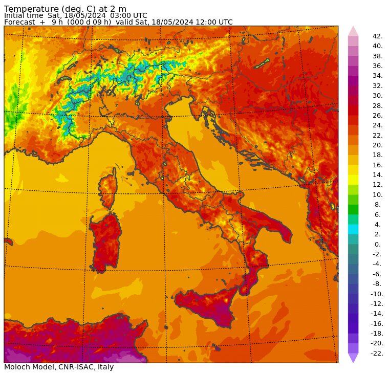 temperature massime 18 maggio