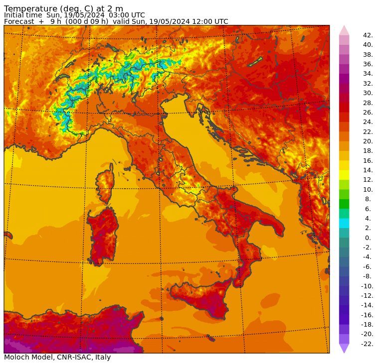 temperature massime 19 maggio