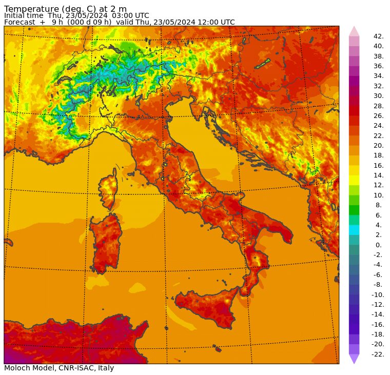 temperature massime 23 maggio