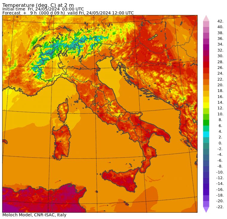 temperature massime 24 maggio