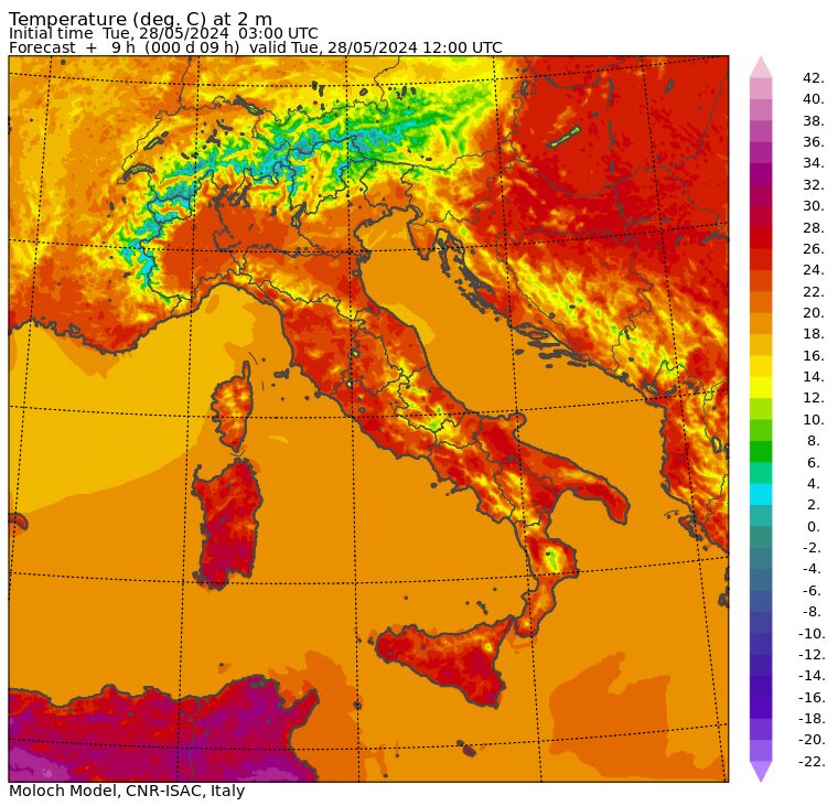 temperature massime 28 maggio