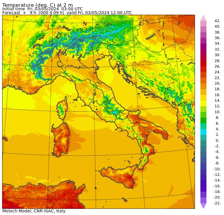temperature massime 3 maggio