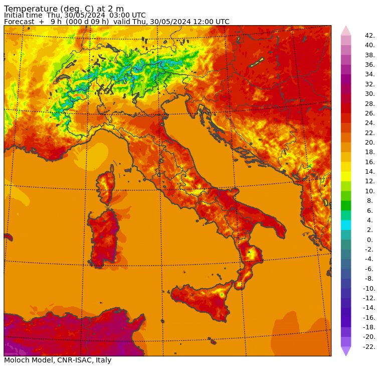 temperature massime 30 maggio