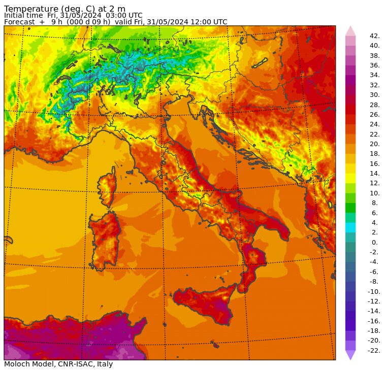 temperature massime 31 maggio