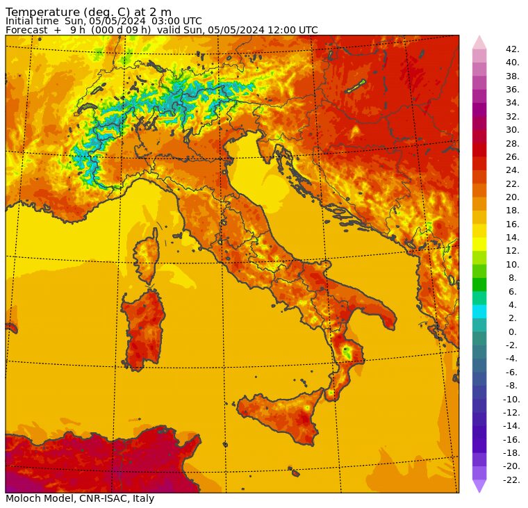 temperature massime 5 maggio
