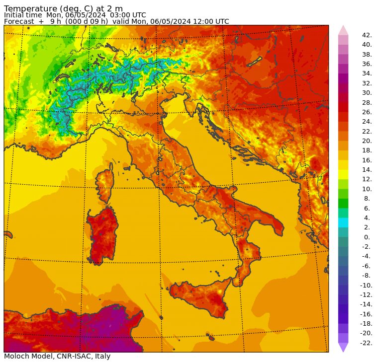 temperature massime 6 maggio