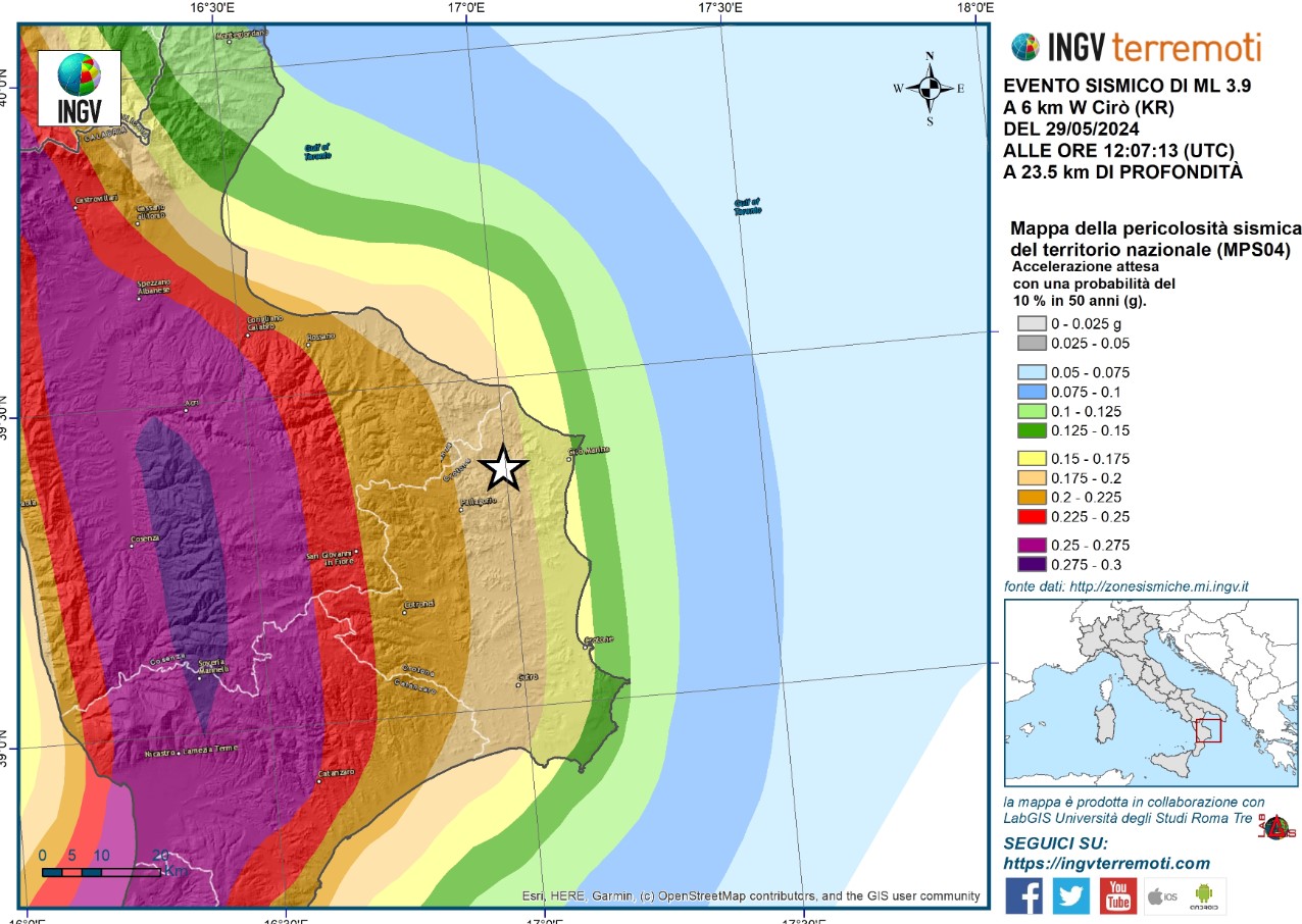 terremoto cirò 29 maggio 2024