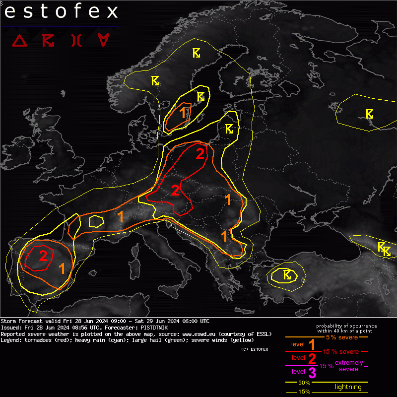 allerta meteo estofex oggi