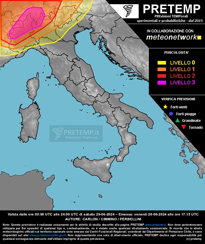outlook temporali pretemp 29 giugno