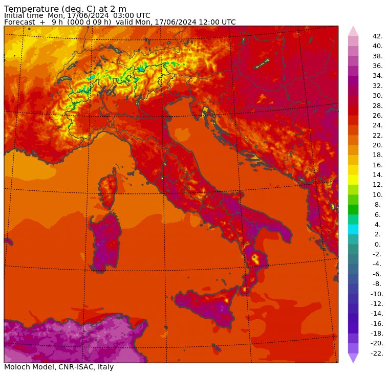 temperature massime 17 giugno